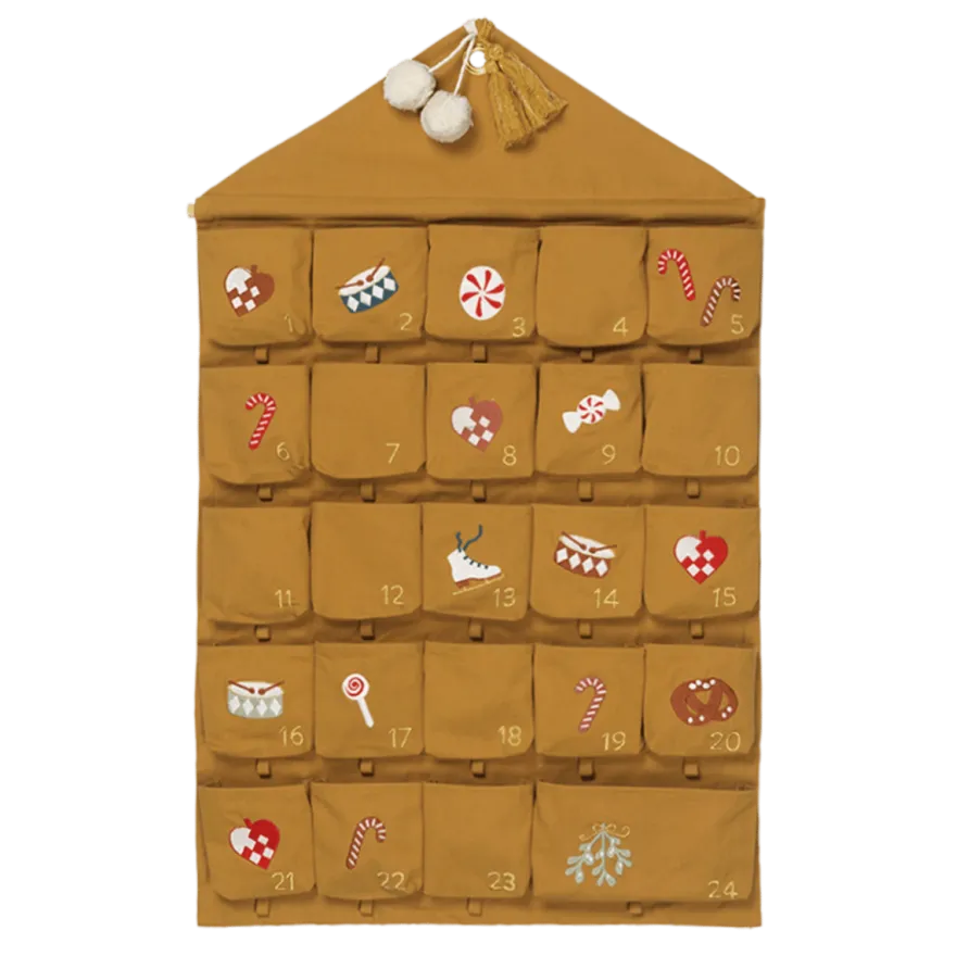 Adventskalender med fickor 1-24 - Nostalgi