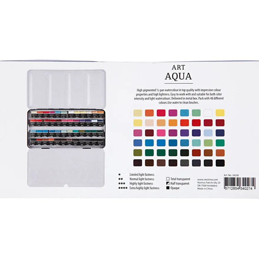 Akvarellfärger Art Aqua, 48 färger