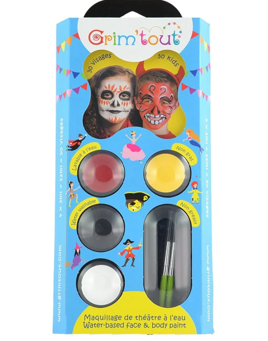Ansiktsfärger - Halloween, palett med 4 färger