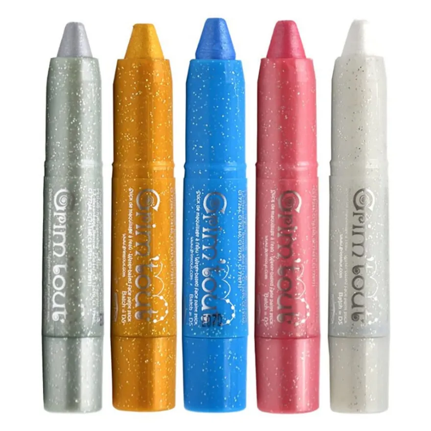 Ansiktsfärg - 5 färgstift - Metallic