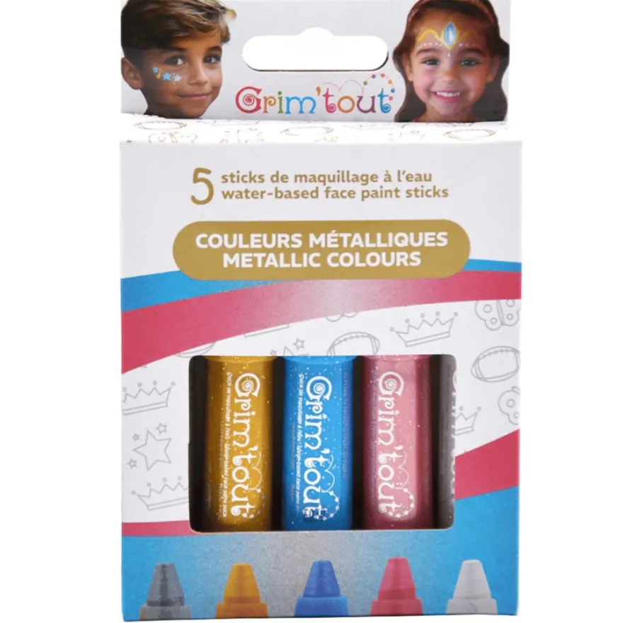 Ansiktsfärg - 5 färgstift - Metallic