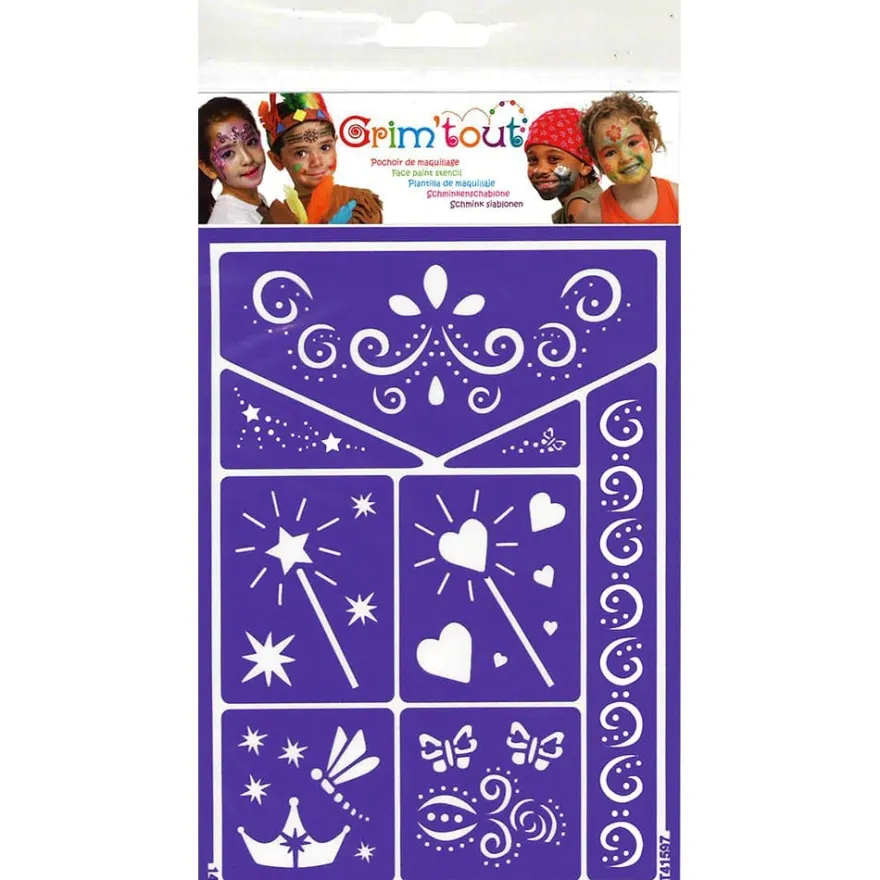 Ansiktsfärg stencil - Fe och prinsessa