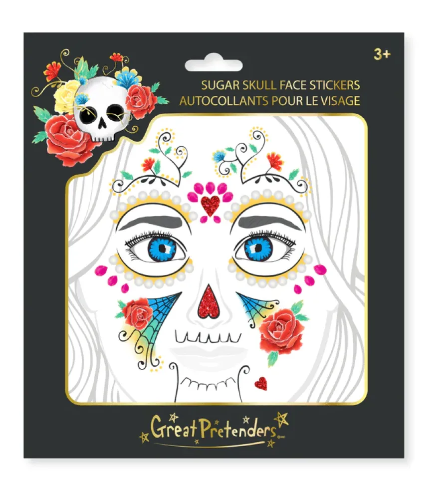 Ansiktsklistermärken - Sugar Skull