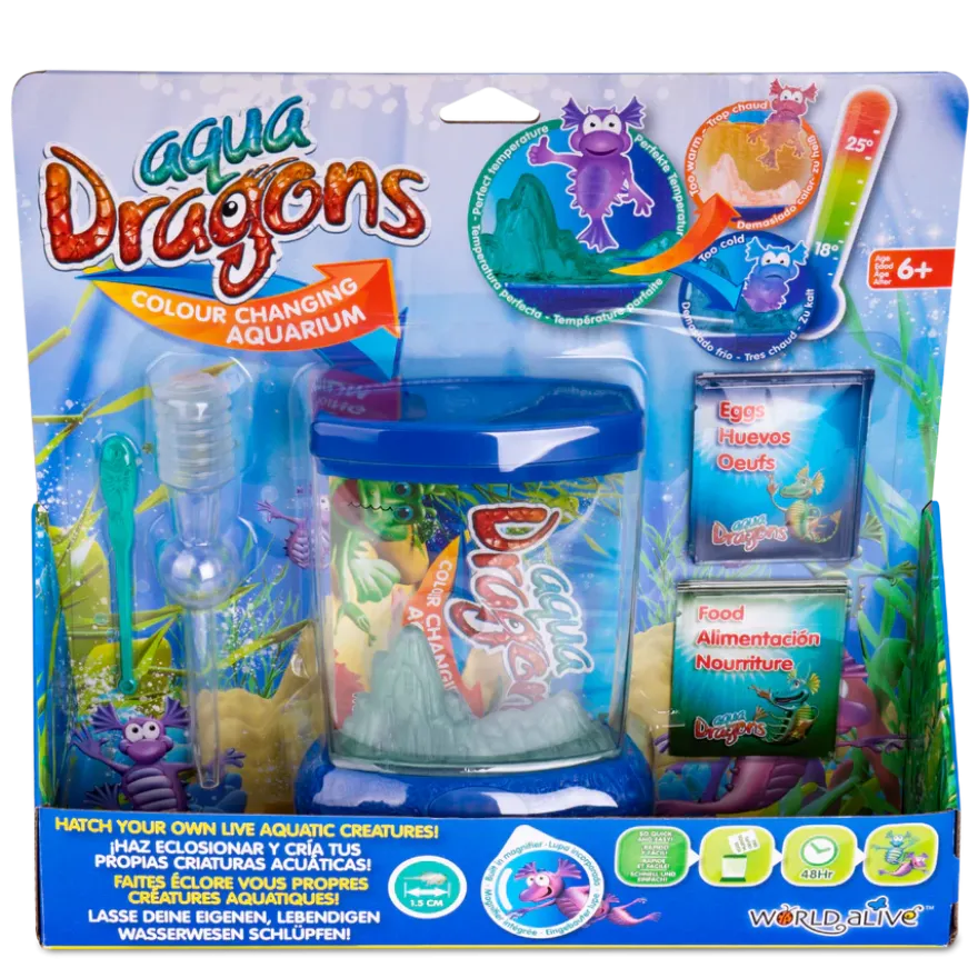 Aqua Dragons i färgskiftande akvarium