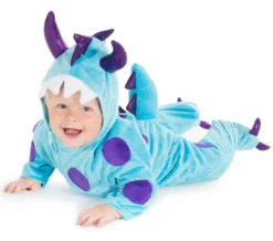 Babyoverall, blått monster