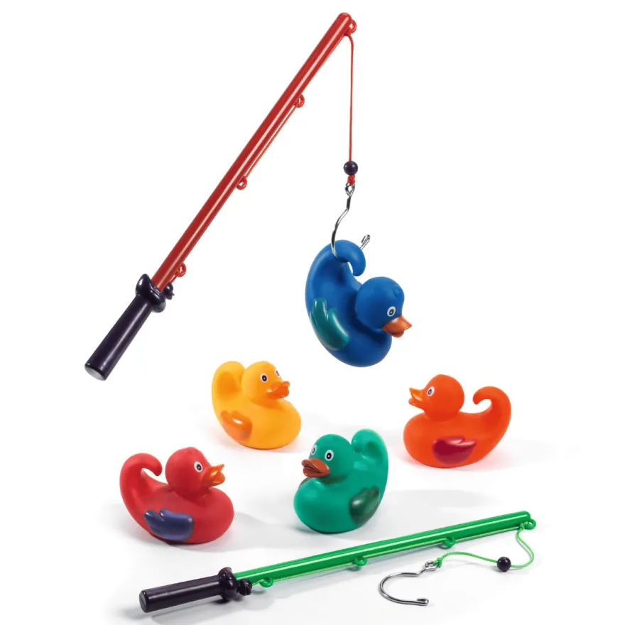 Badankor, 5 st. grundfärger 8 cm + 2 fiskespö