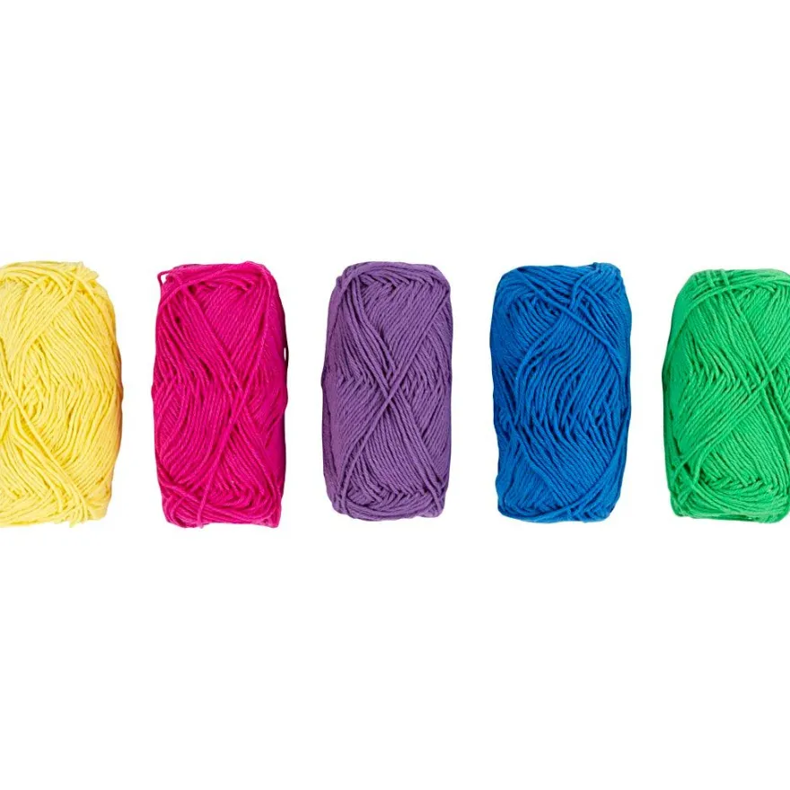 Bomullsgarn – Colorful, 5 x 50 meter