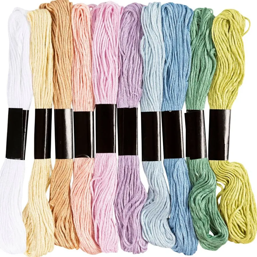 Broderigarn – Pastell, 10 x 8 meter