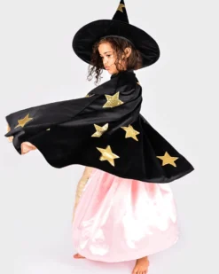 Cape + hatt med stjärnor, stl. 3-8 år