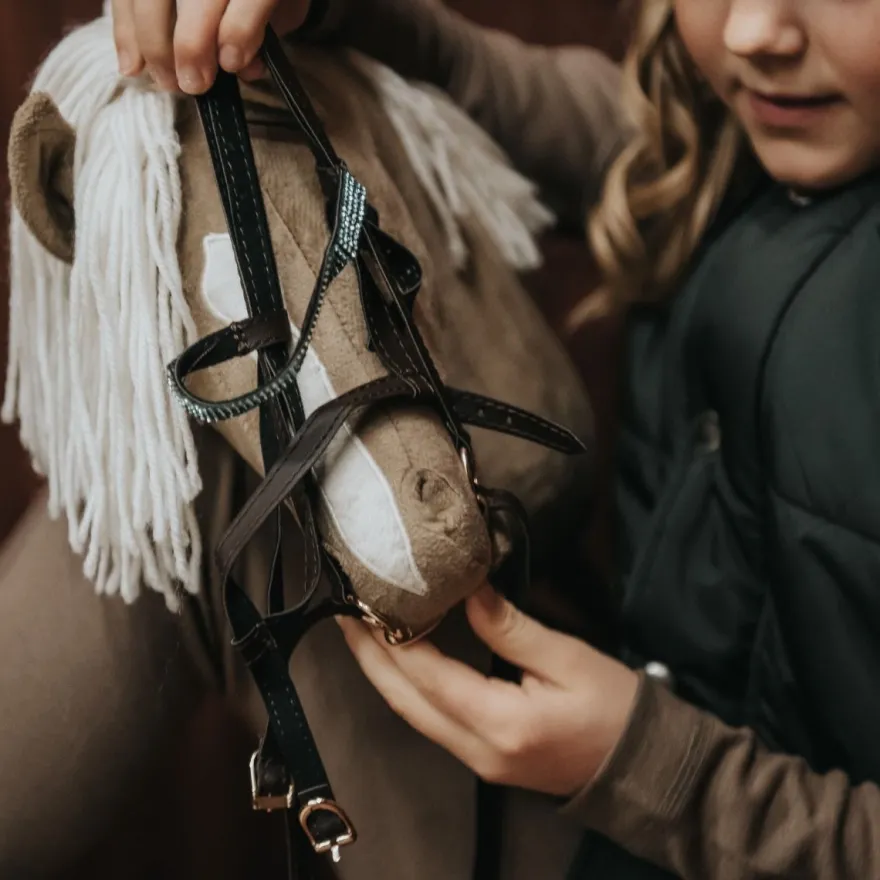Cheval Roi-tillbehör - Träns, brun/grön strass