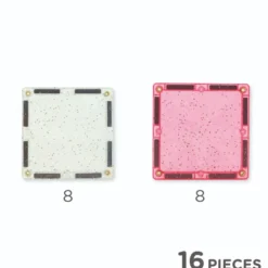Cleverclixx | Glitter, transparent/rosa, 16 st