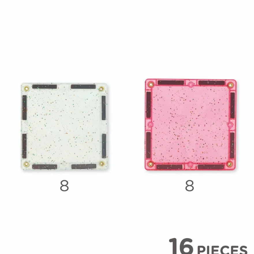 Cleverclixx | Glitter, transparent/rosa, 16 st