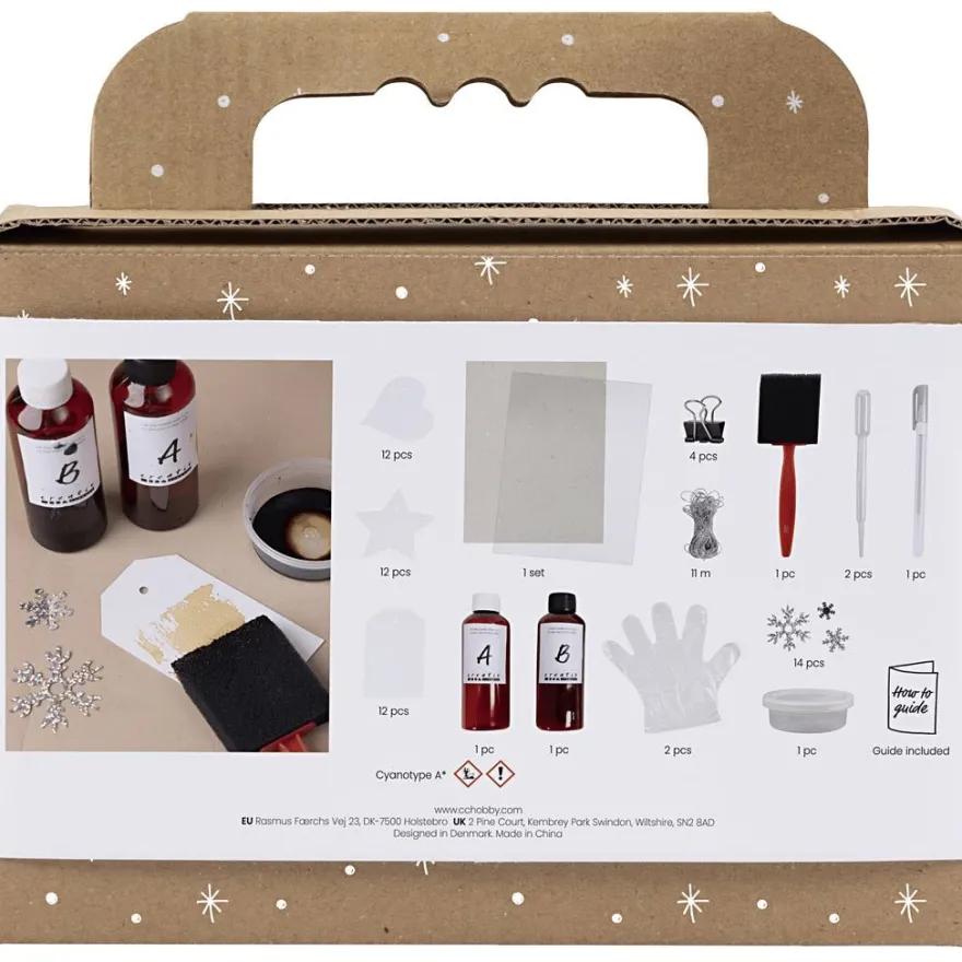 Cyanotypi (ljustryck) – Julklappsetiketter, 36 st.