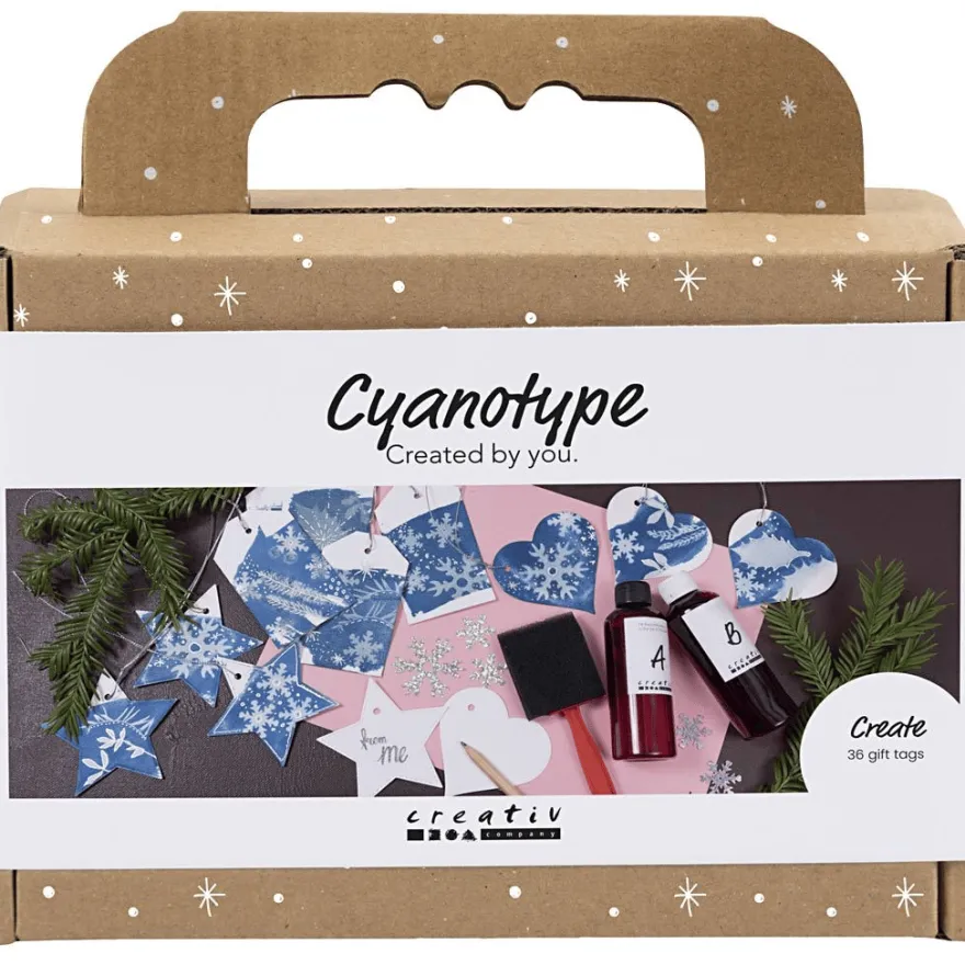 Cyanotypi (ljustryck) – Julklappsetiketter, 36 st.