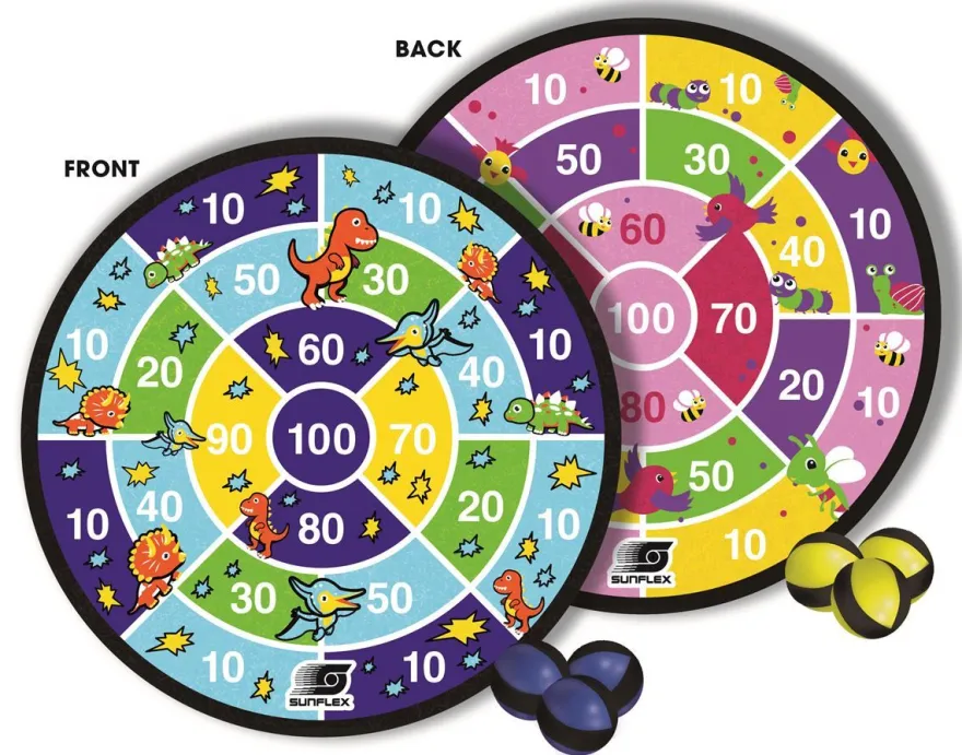 Dartspel med kardborre - Dubbelsidigt