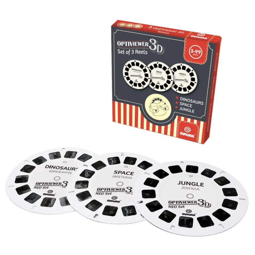 3D-bildvisare tillbehör – Röd, 3 skivor