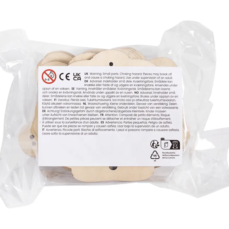 Dekorera själv – träfigurer med hål, 24 st.