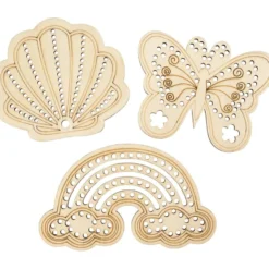 Dekorera själv – träfigurer med hål, 24 st.