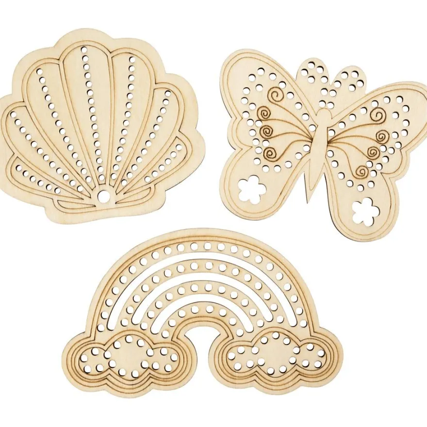 Dekorera själv – träfigurer med hål, 24 st.