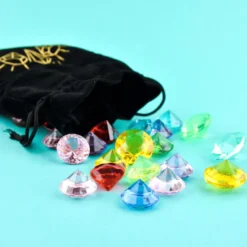 Diamanter i velourpåse, 47 st.