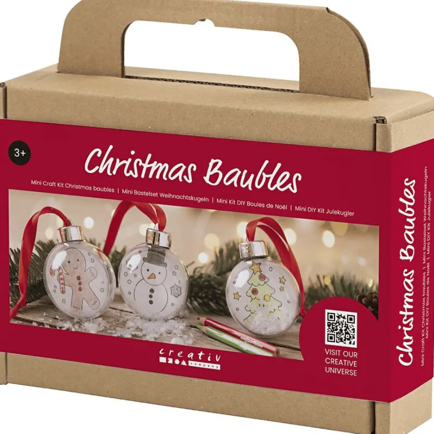 DIY-julkulor med julmotiv, 3 st.