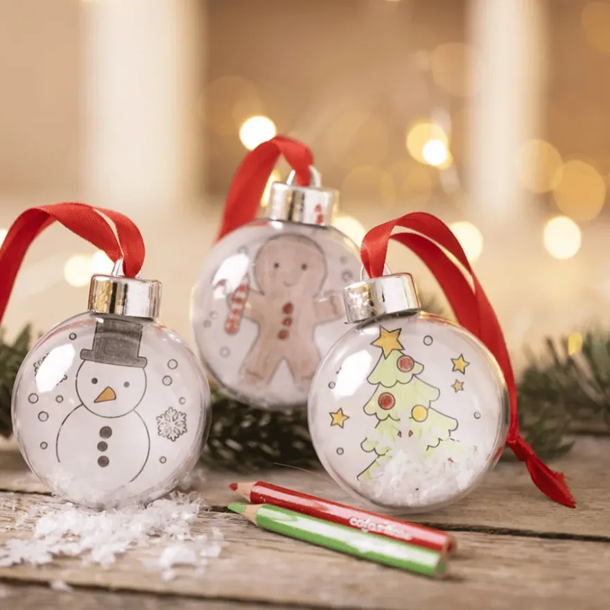 DIY-julkulor med julmotiv, 3 st.
