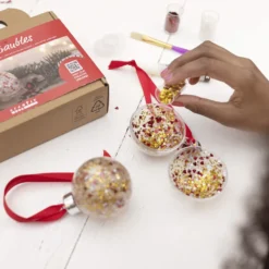 DIY-julkulor med paljetter, 2 st.