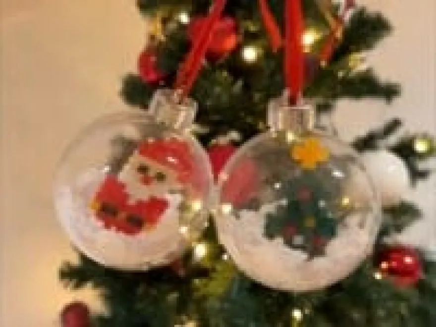 DIY-julkulor med pärlfigurer, 6 st.