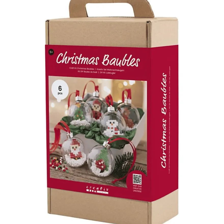 DIY-julkulor med pärlfigurer, 6 st.
