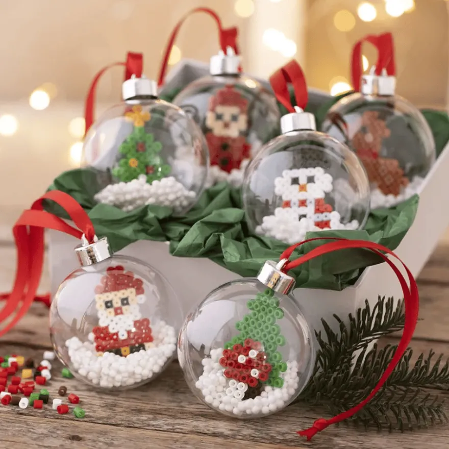 DIY-julkulor med pärlfigurer, 6 st.