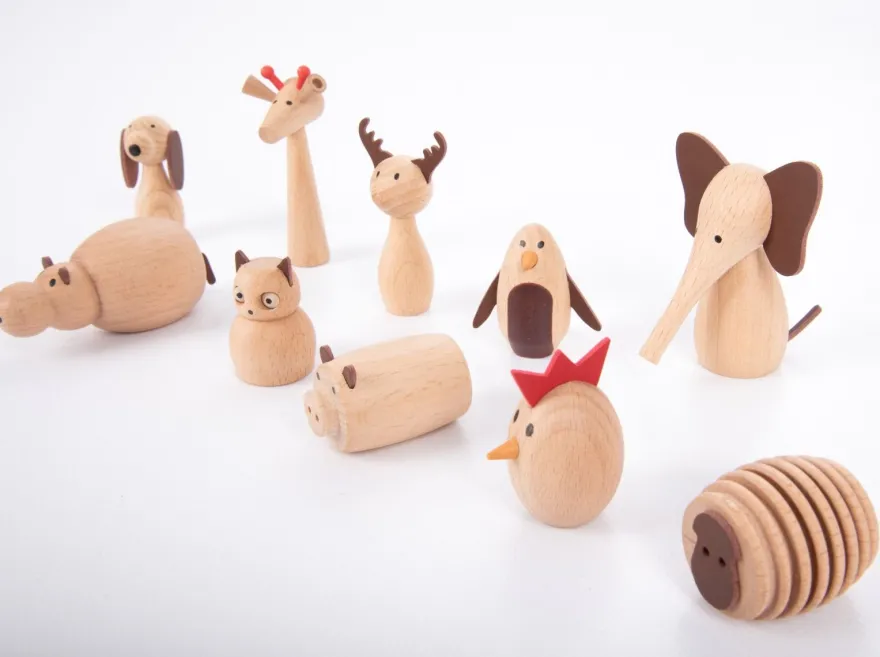 Djurvänner - Träfigurer, 10 st.