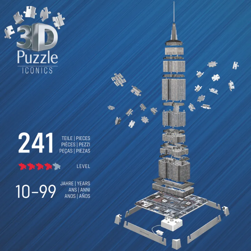 3D-pussel med LED, 216 bitar – Empire State