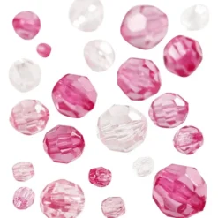 Facettpärlmix - Rosa, 45 g
