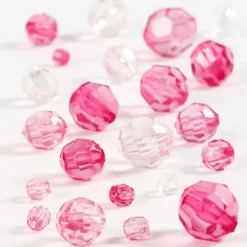 Facettpärlmix - Rosa, 45 g