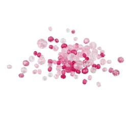 Facettpärlmix - Rosa, 45 g