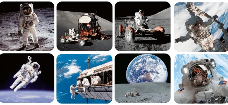 Ficklampa med diabilder - Utflykt till rymden