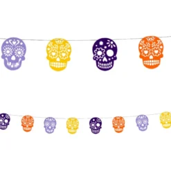 Filtgirlang – Sugar Skulls, 100 cm