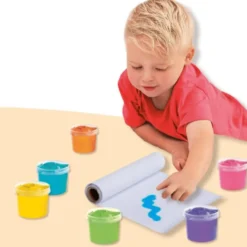 Fingerfärg – 6 x 110 ml – Inkl. pappersrulle