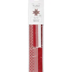 Fläta egna julstjärnor - Rött/vitt, 60 strimlor