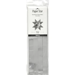 Fläta egna julstjärnor - Silver, 100 strimlor