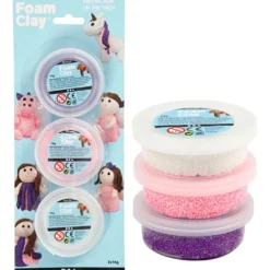 Foam Clay 3 x 14 g. - Glitter/Metallicrosa