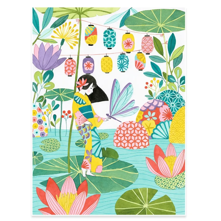 Färgläggningsplanscher - Japan, 3 st.
