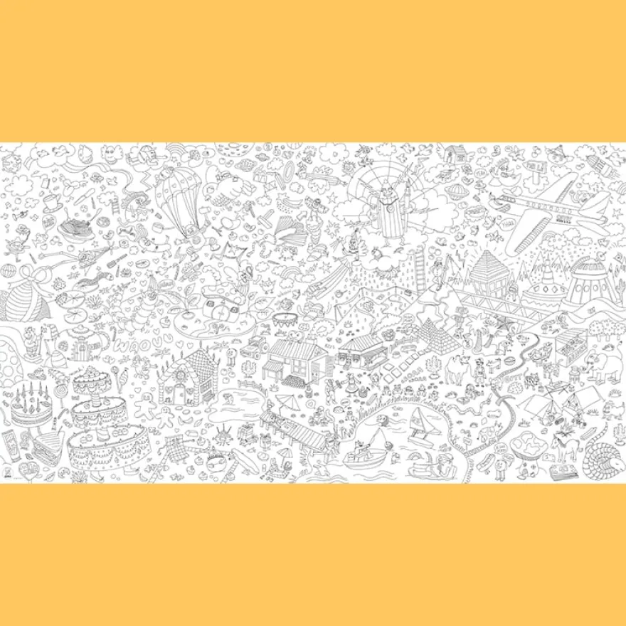 Färgläggningsplansch XXL - Fantasivärld