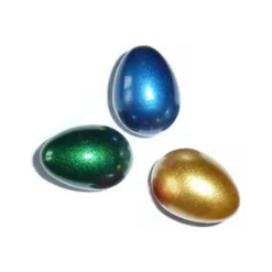 Äggskallra - Guld, grön och blå, 3 st.
