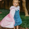 Glittercape med fuskpälskant, stl. 4-7 år