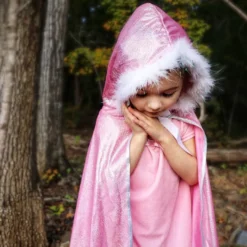 Glittercape med fuskpälskant, stl. 4-7 år