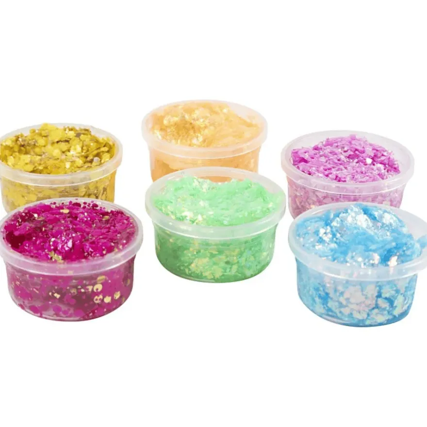 Glitter Clay 6 x 20 ml - Basisfärger