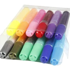Glitterlim 10 ml. - Grundfärger, 12 st.