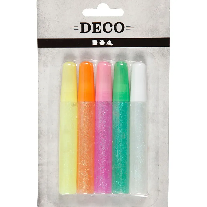 Glitterlim 10 ml. - Pastellfärger, 5 st.