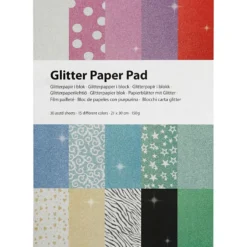 Glitterpapper A4, 30 ark